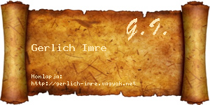 Gerlich Imre névjegykártya